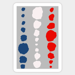 Modern abstract organic polka dots in red, white and blue -independence day Sticker